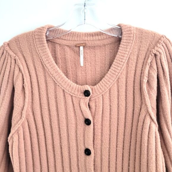 FREE PEOPLE Sloane 3/4 Sleeve Knit Cardigan Sweater - Picture 4 of 16